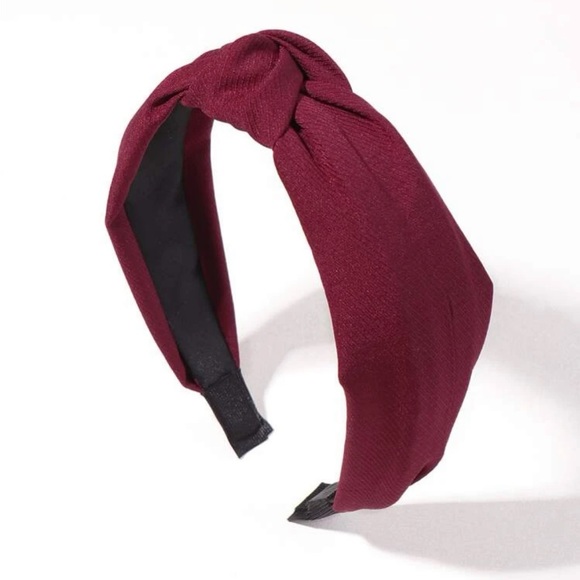 🆕 Burgundy Solid Knot Headband - Picture 3 of 3